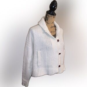 Madewell Oversized Shawl Collar Alpaca Wool Blend Knit Cream Grandpa Cardigan S